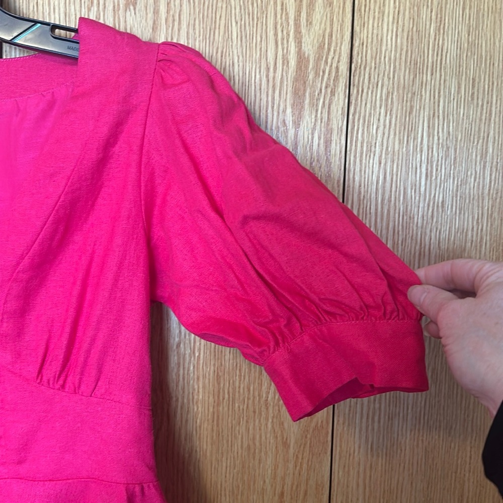 House of Harlow 1960 linen blend blend puff sleeve mini dress - Picture 4 of 11